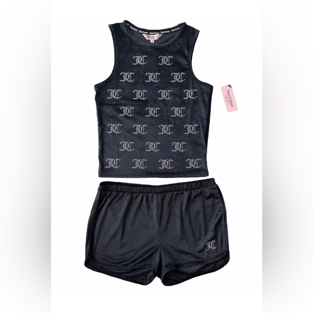 Juicy Couture 2 Piece Sleepwear Rhinestone Top & Shorts NEW - Size Large